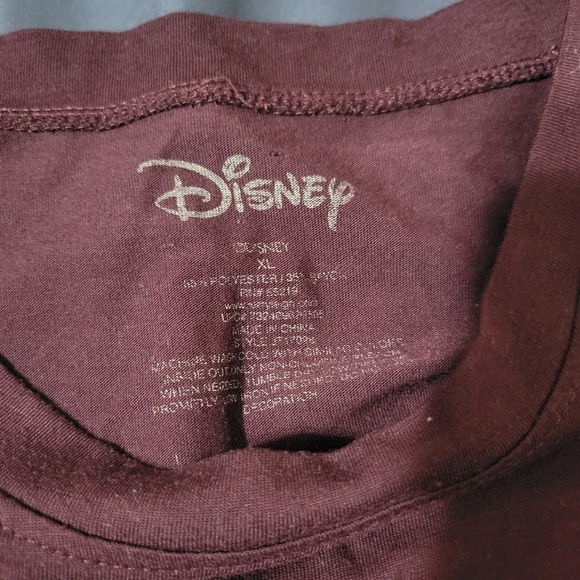 Disney Woman's Minnie Mouse Graphic Tee Shirt Burgundy Color Size Extra Large - Picture 3 of 4